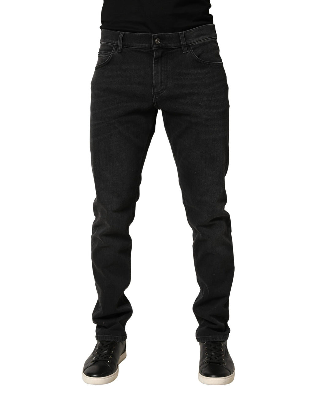 Jean slim Dolce & Gabbana en denim de coton stretch noir