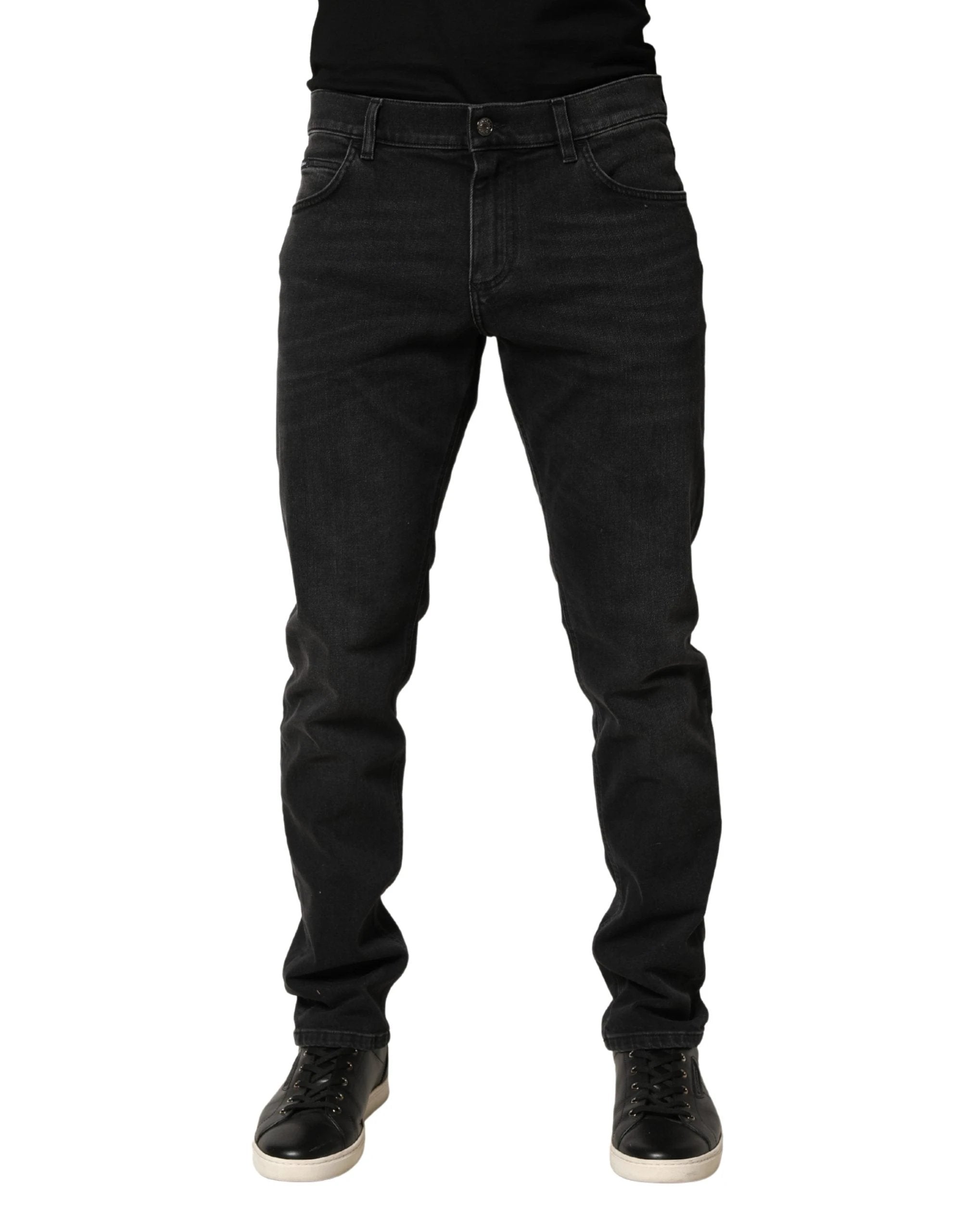 Jean slim Dolce & Gabbana en denim de coton stretch noir