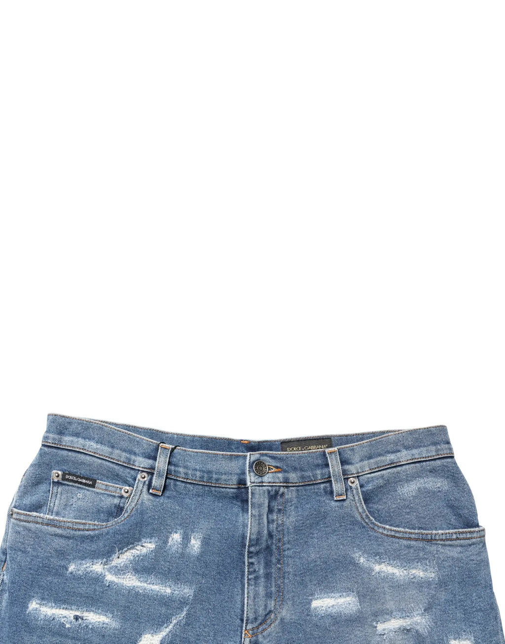 Bermuda en denim bleu délavé Dolce &amp; Gabbana