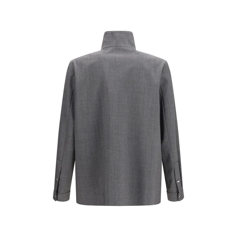 Men’s Wool Shirt Jacket – Valentino Mouliné Zip-Up Designer Overshirt SS26