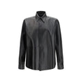 Chemise habillée en cuir noir Dolce & Gabbana