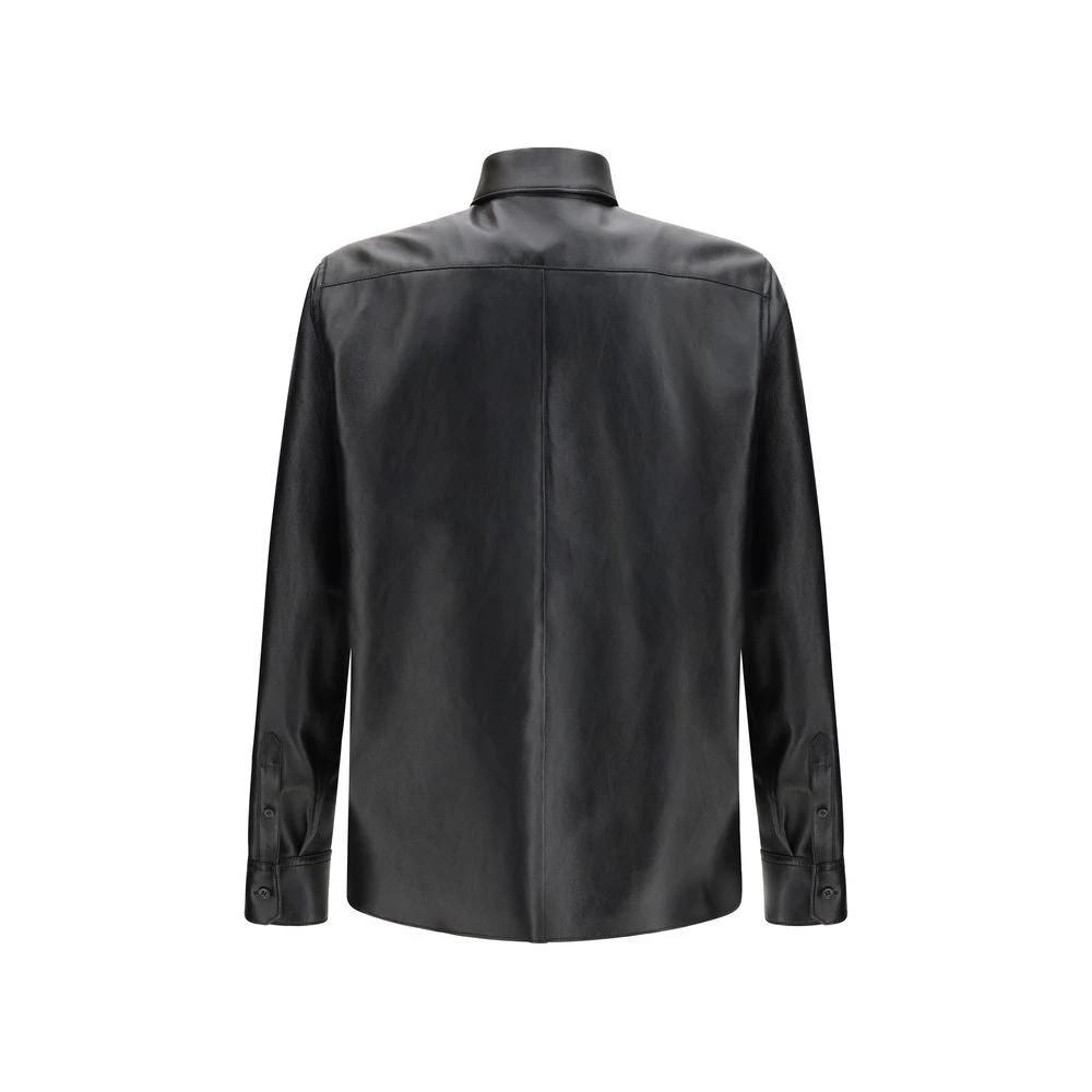 Chemise habillée en cuir noir Dolce & Gabbana