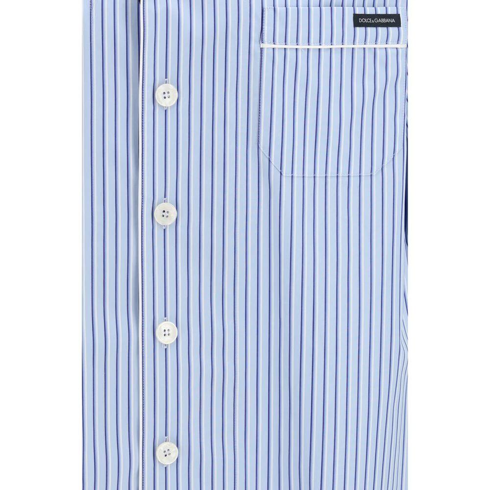 Dolce & Gabbana Blue Cotton Shortsleeve Shirt