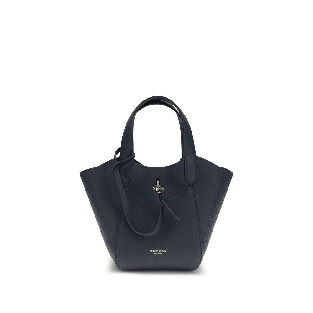 Sac à main Giorgio Armani en cuir de veau bleu Bos Taurus