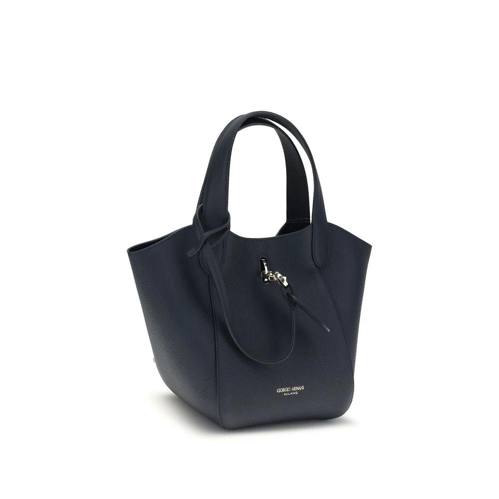 Sac à main Giorgio Armani en cuir de veau bleu Bos Taurus