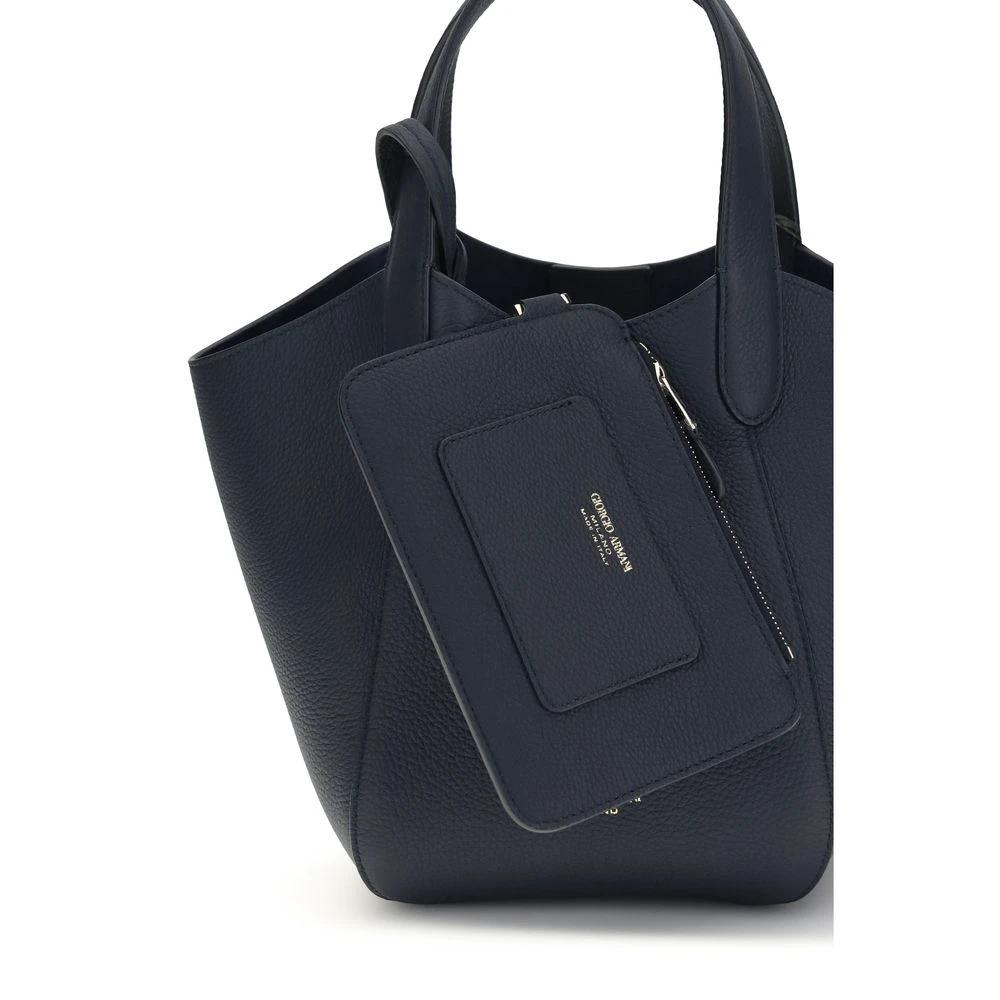 Sac à main Giorgio Armani en cuir de veau bleu Bos Taurus