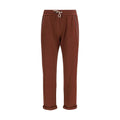 Brunello Cucinelli Pantalon décontracté en coton bordeaux