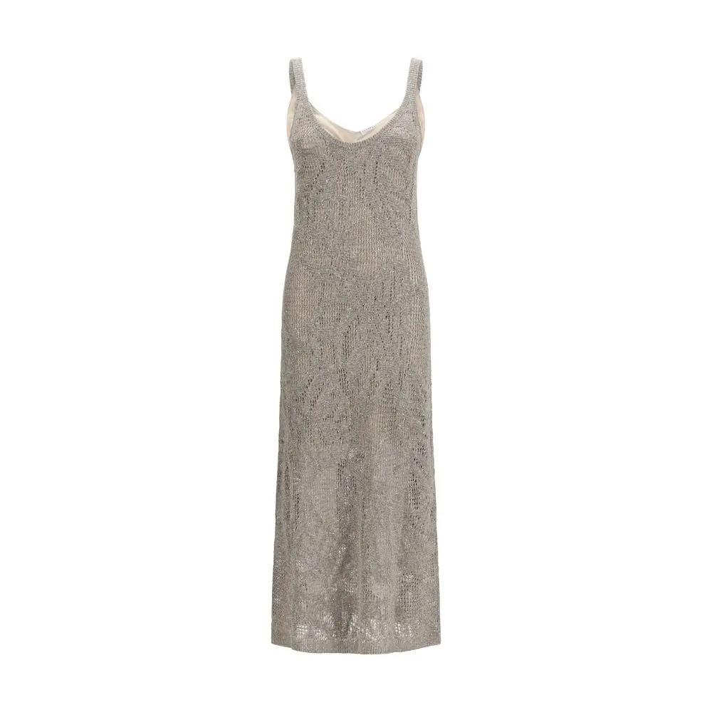 Robe décontractée Brunello Cucinelli en lin gris