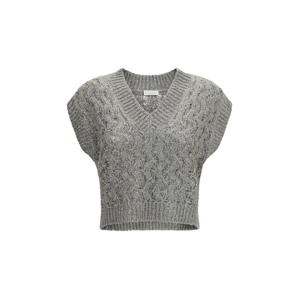 Brunello Cucinelli Bicolor Silk Sweatshirt