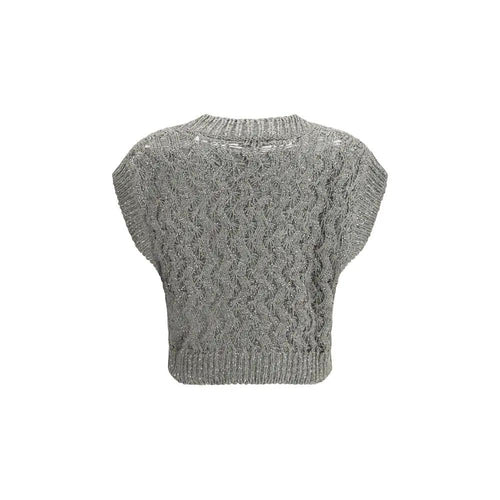 Sweat-shirt bicolore en soie Brunello Cucinelli