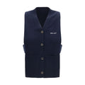 Pull sans manches en cachemire bleu Miu Miu