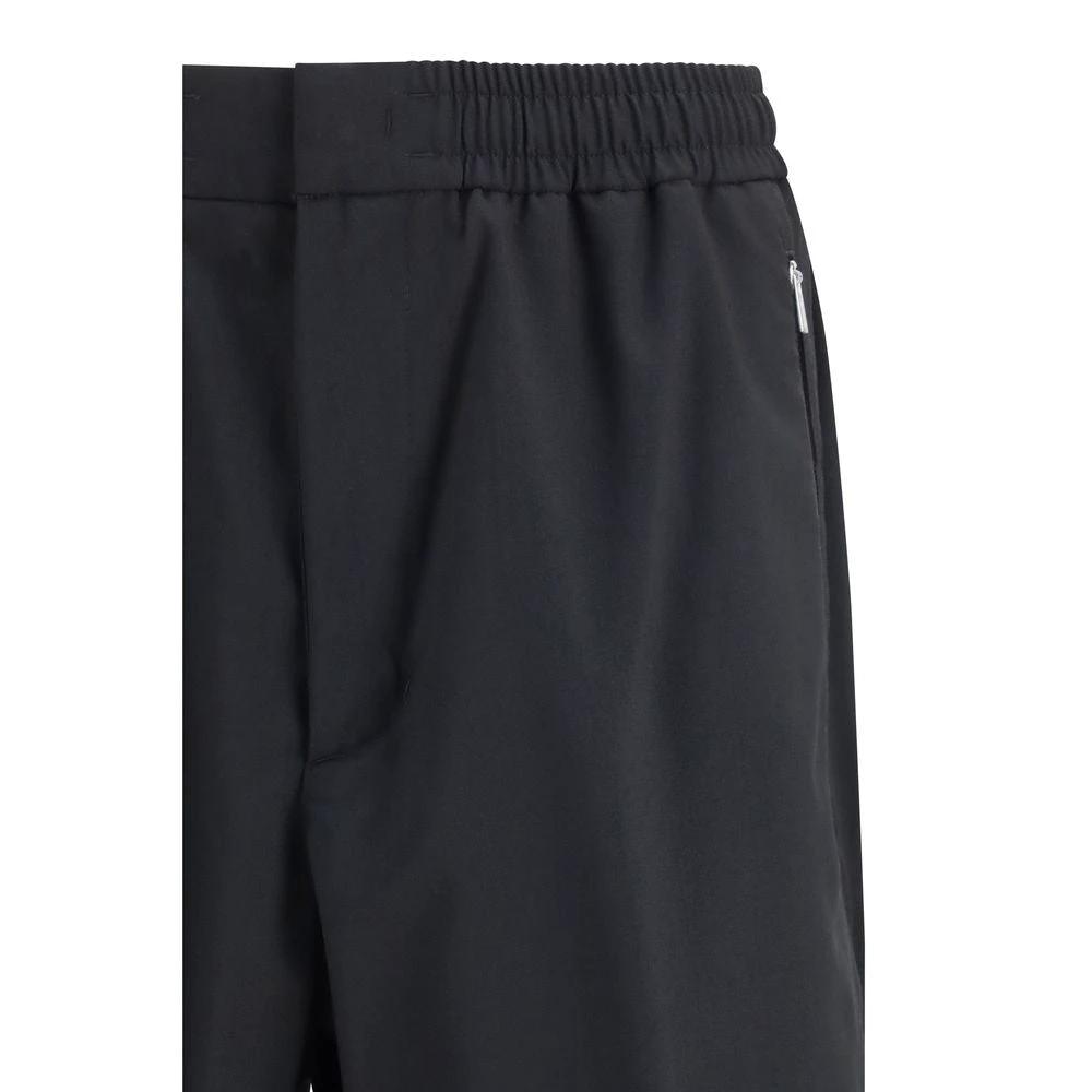 Pantalon décontracté noir en polyester LAMINAR