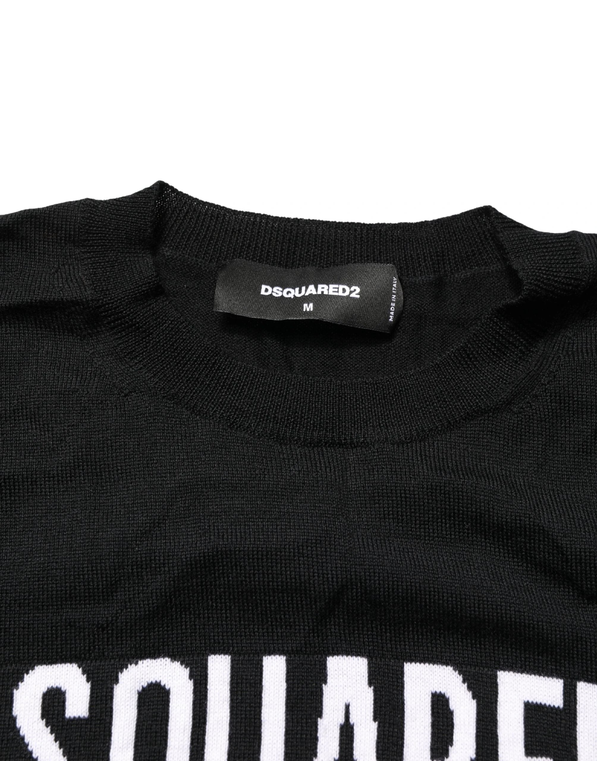 Men’s Black Logo Sweater – Dsquared2 Knitted Crew Neck Pullover