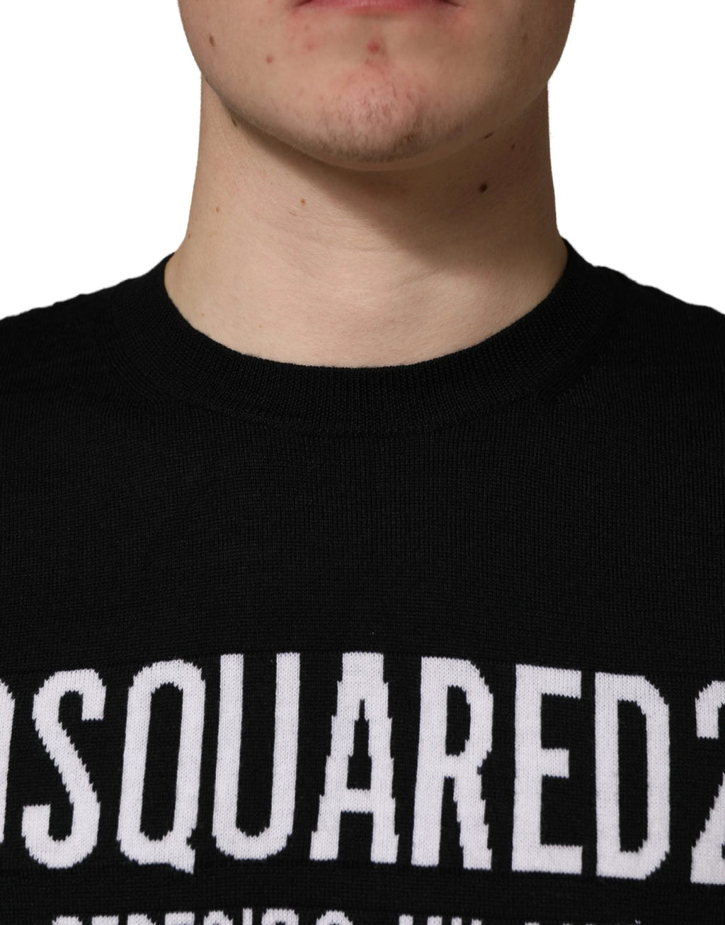 Men’s Black Logo Sweater – Dsquared2 Knitted Crew Neck Pullover