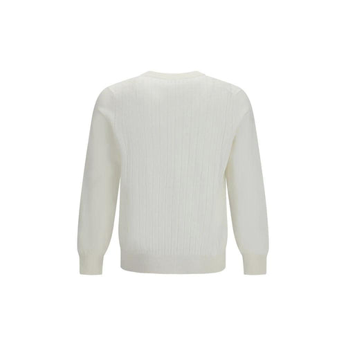Sweat-shirt en coton blanc Brunello Cucinelli