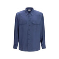 Chemise en viscose bleue Saint Laurent