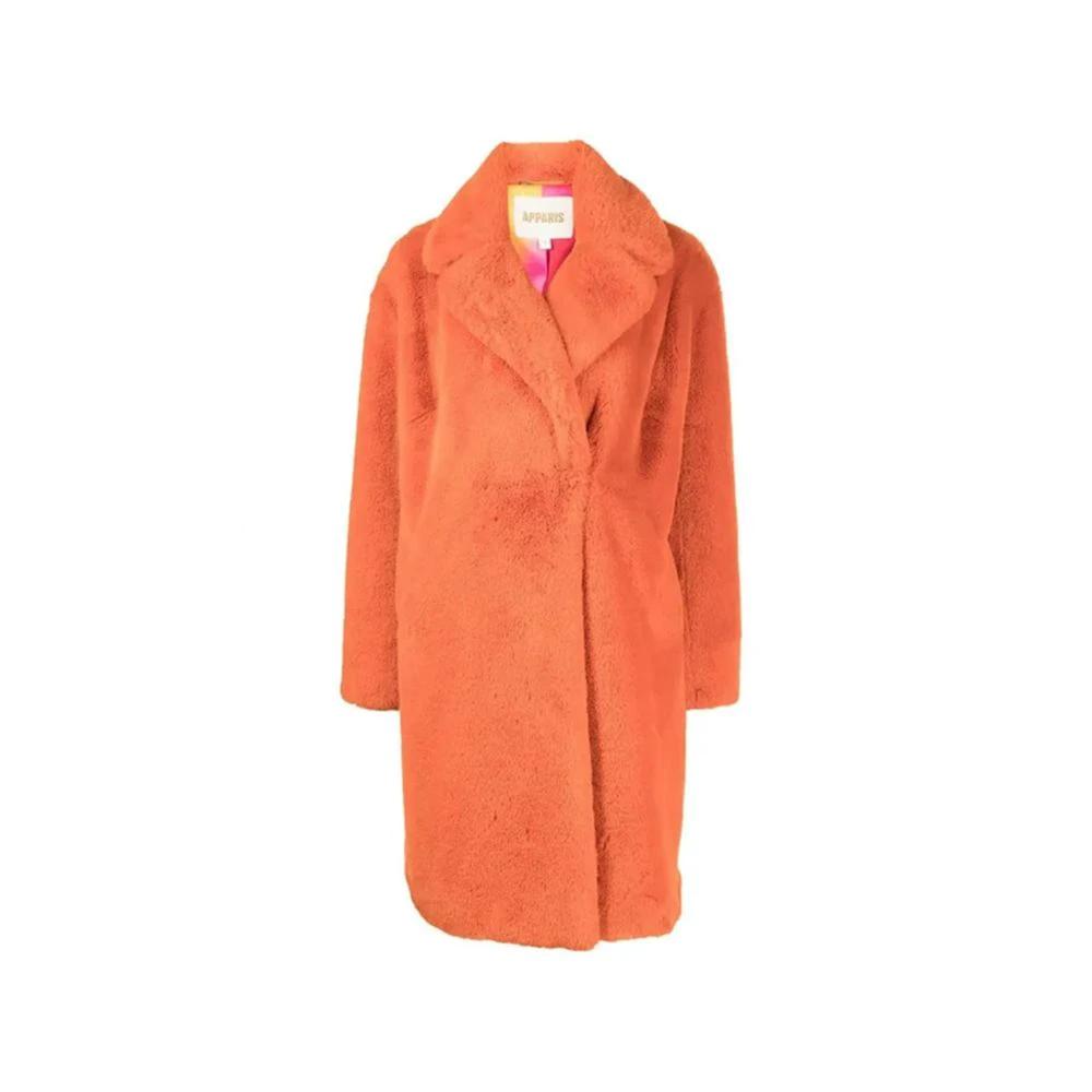 Manteau en fausse fourrure orange femme – Apparis manteau élégant