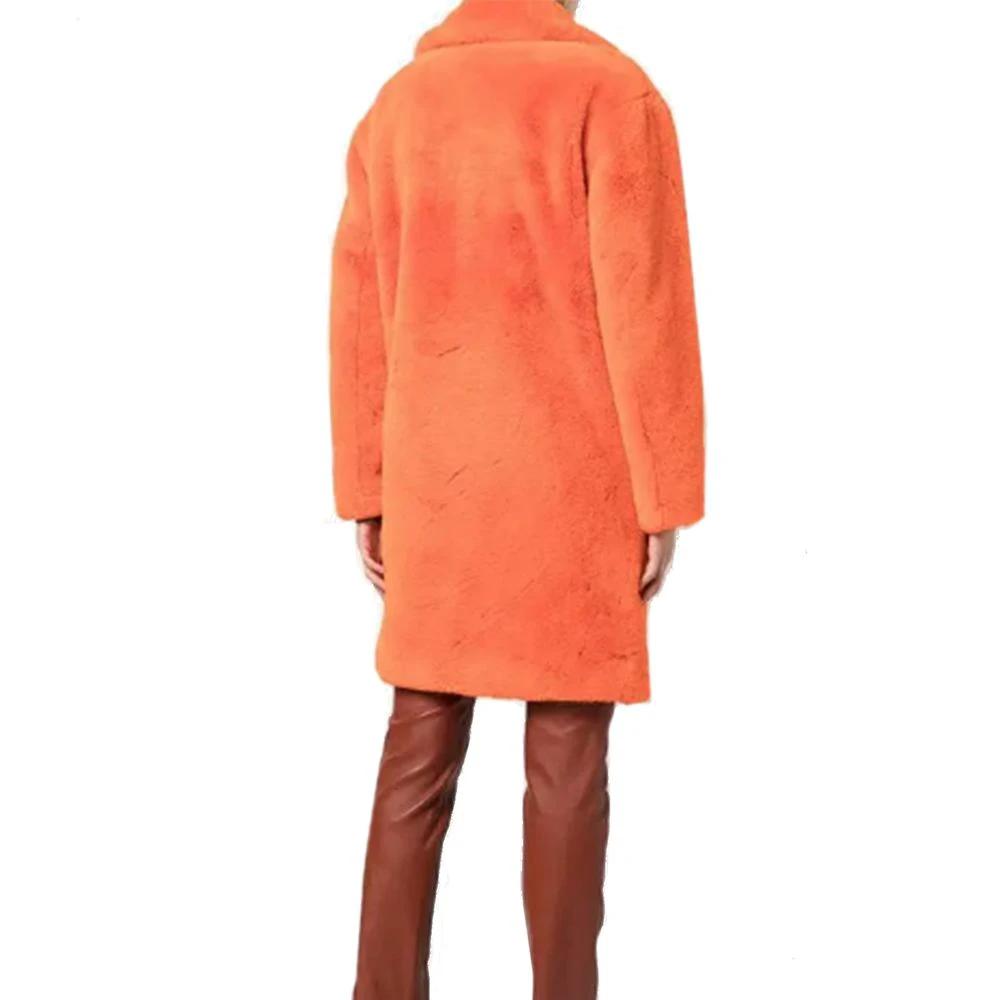 Manteau en fausse fourrure orange femme – Apparis manteau élégant