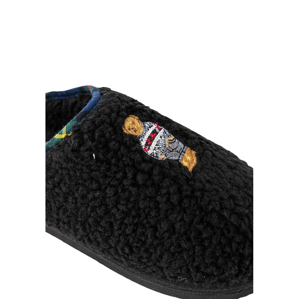 Pantoufles noires en coton Ralph Lauren