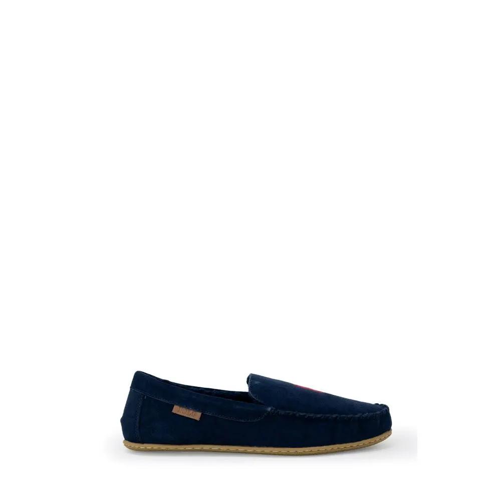 Chaussons Ralph Lauren bleus en fausse fourrure