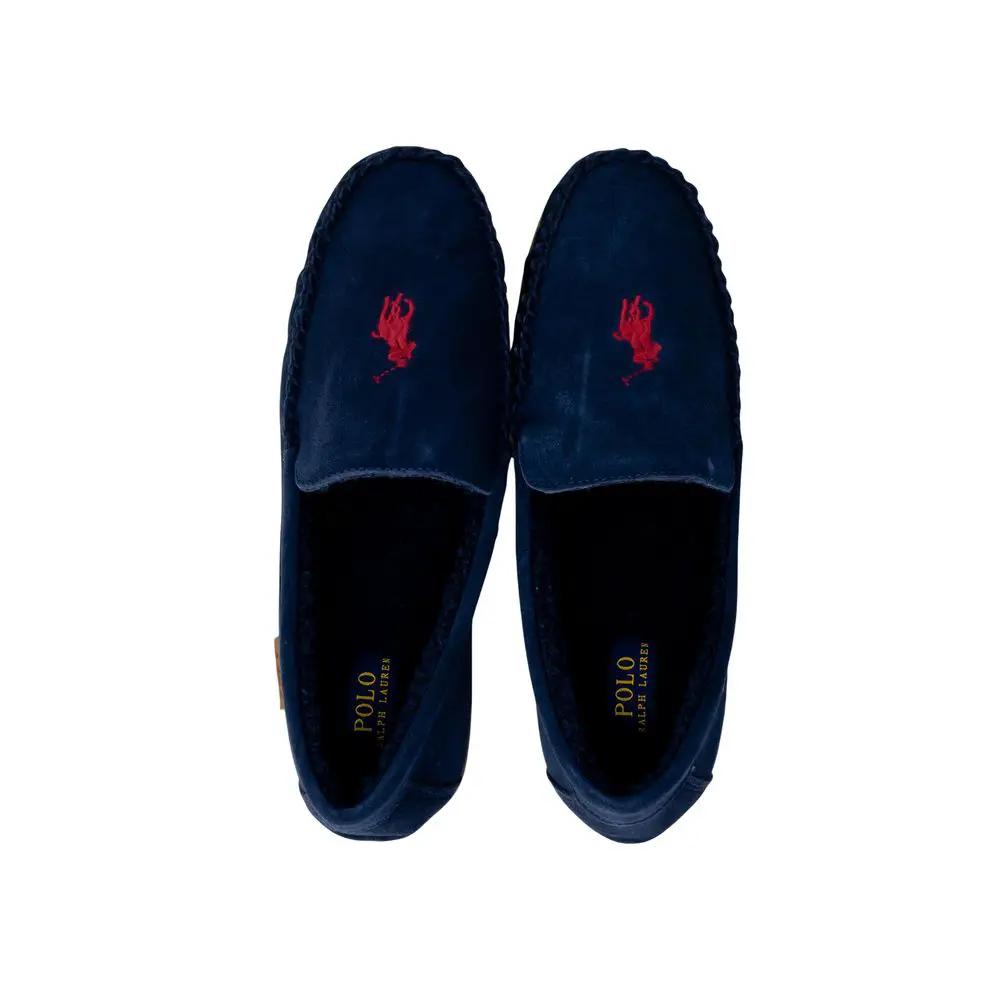 Chaussons Ralph Lauren bleus en fausse fourrure