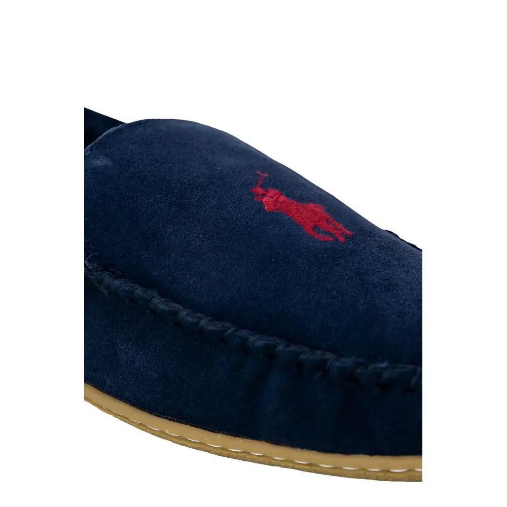 Chaussons Ralph Lauren bleus en fausse fourrure