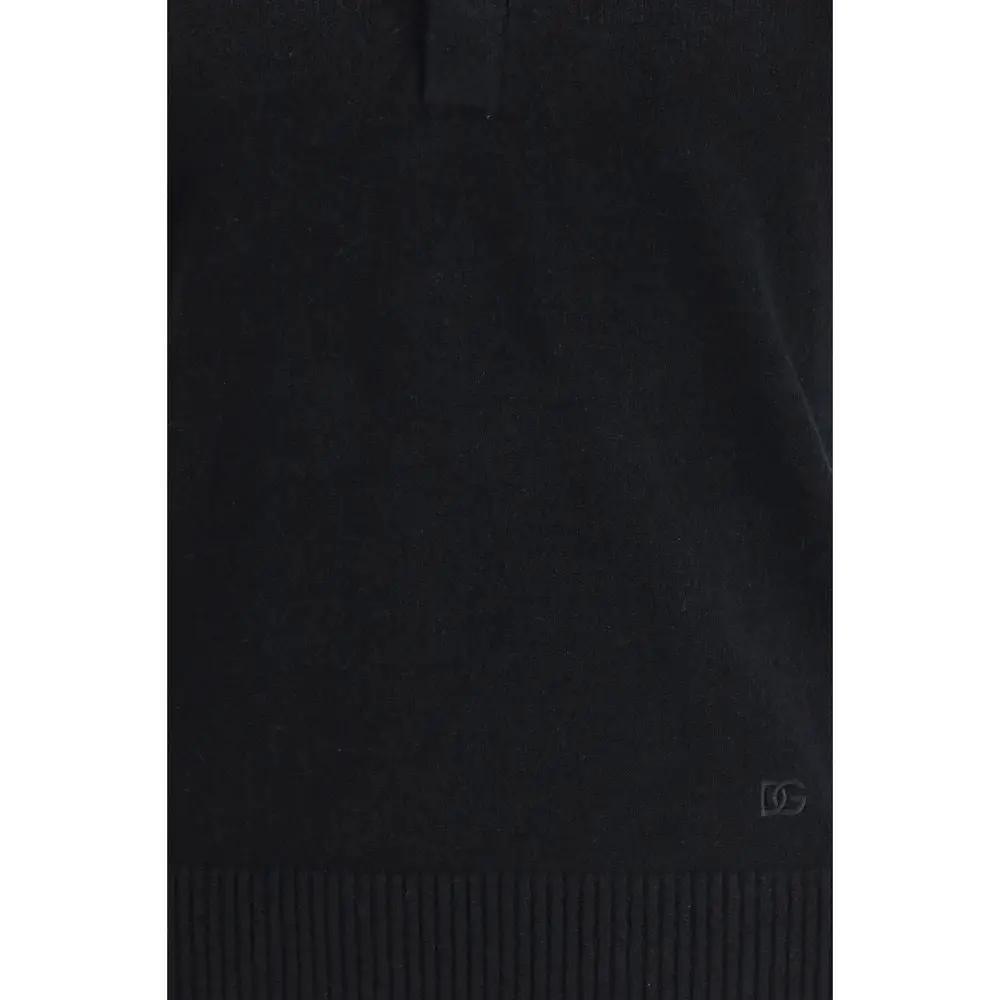 Dolce & Gabbana Black Cotton Polo Shirt