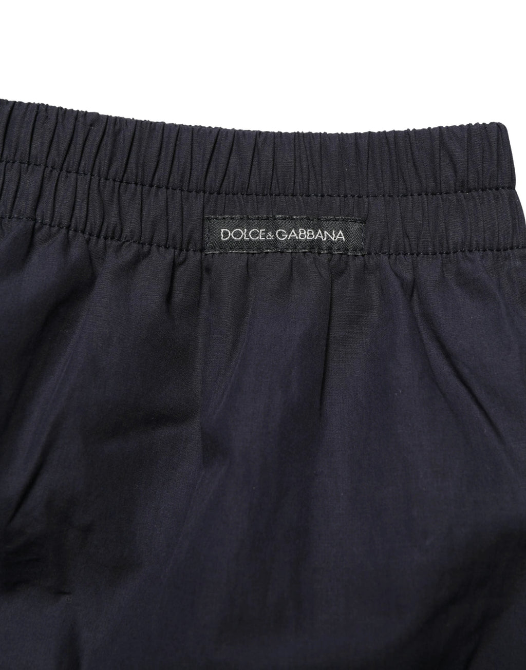 Dolce & Gabbana Caleçon de bain en coton noir avec taille élastique