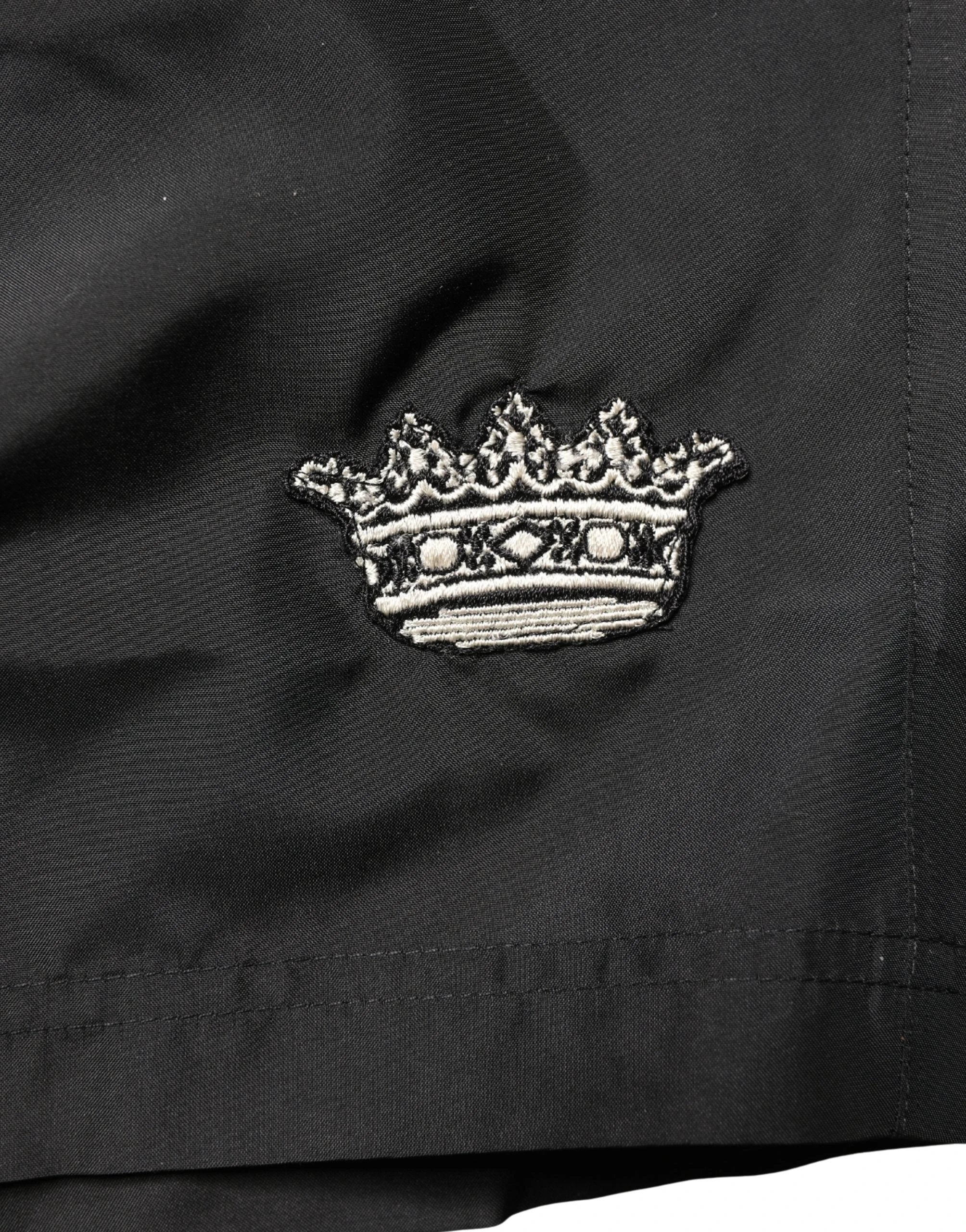 Short de bain Dolce & Gabbana en polyester noir pour homme avec cordon de serrage