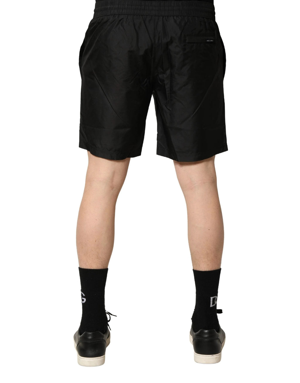 Short de bain Dolce & Gabbana en polyester noir pour homme avec cordon de serrage