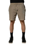 Short de bain Dolce & Gabbana en nylon marron avec cordon de serrage