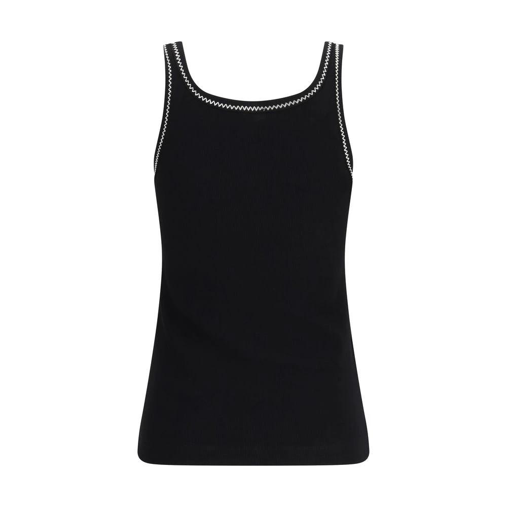 T-shirt sans manches en coton noir PINKO