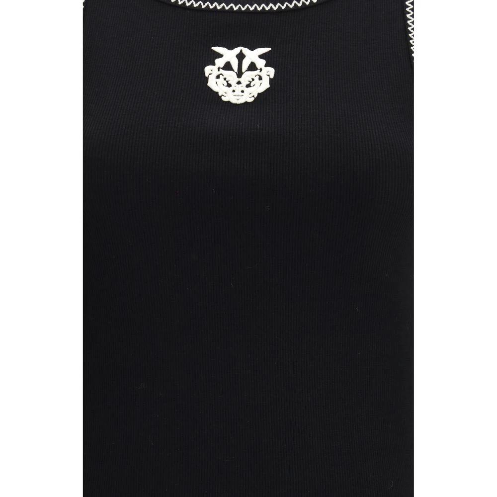 T-shirt sans manches en coton noir PINKO