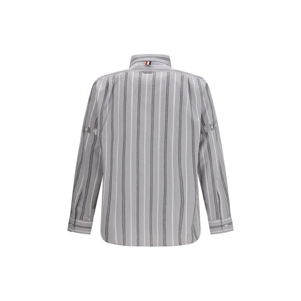 Chemise à motifs en coton gris Thom Browne
