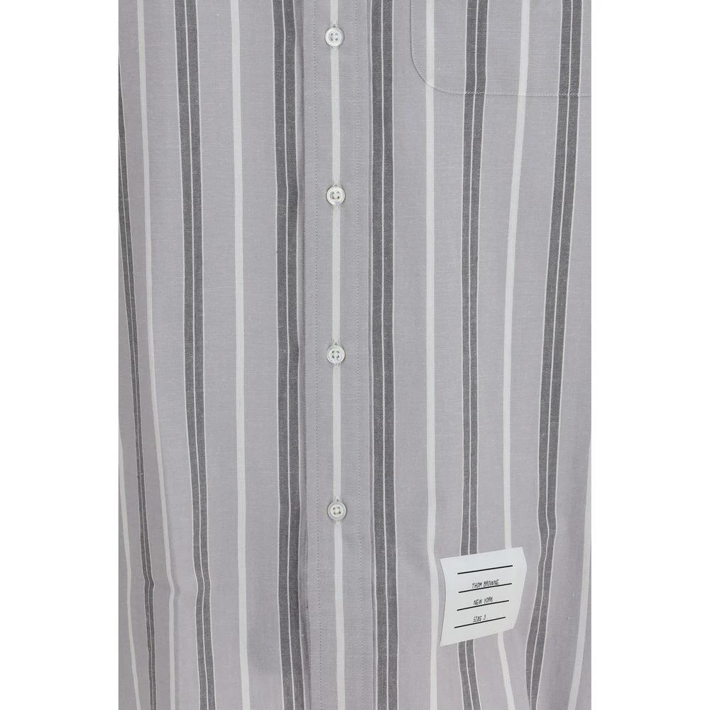 Chemise à motifs en coton gris Thom Browne