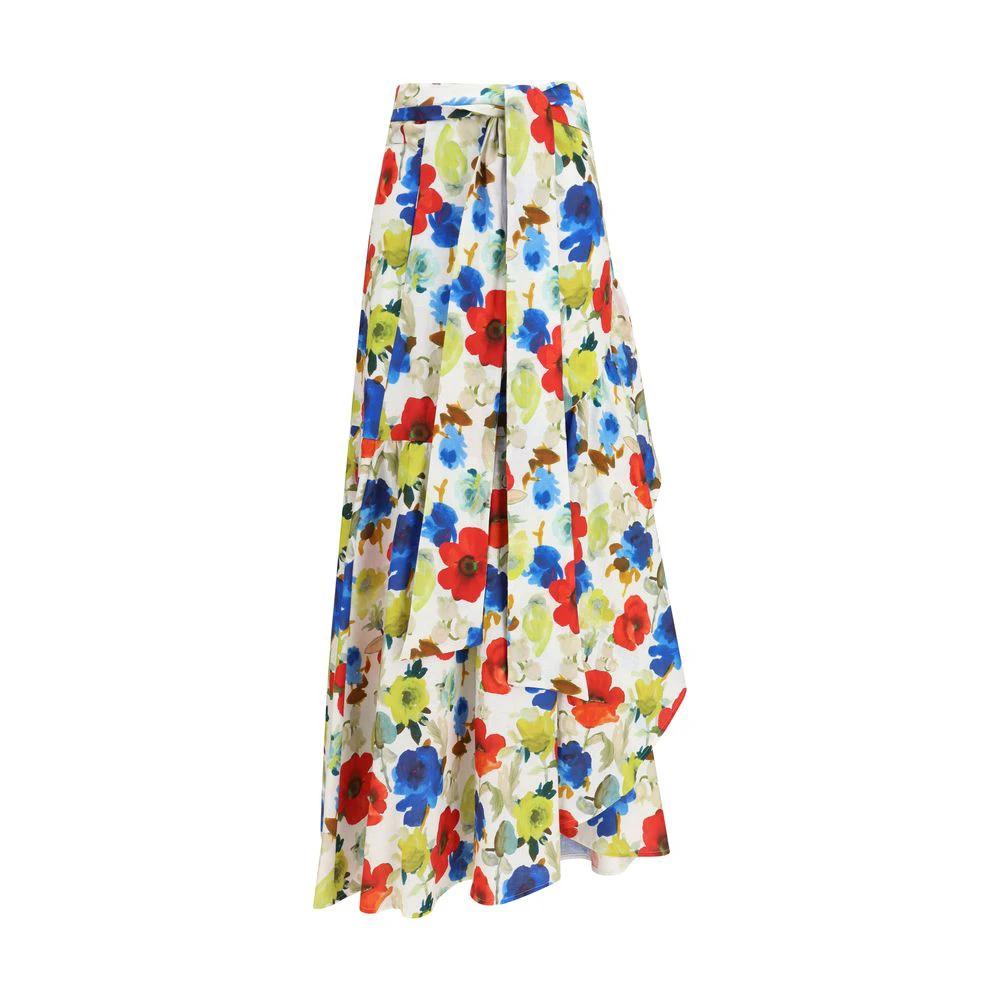 Women’s Linen Wrap Skirt – Sara Roka Marzia Printed Long Skirt SS26