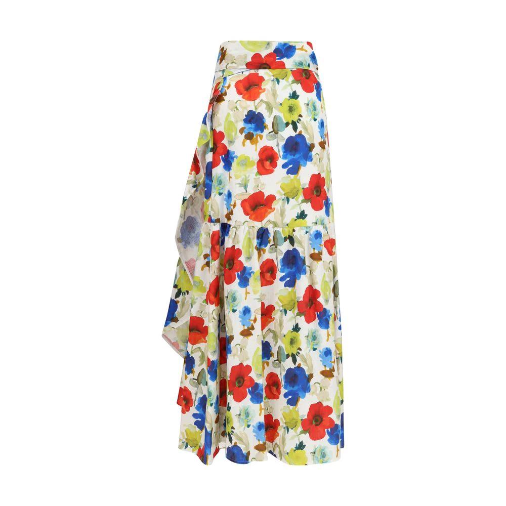 Women’s Linen Wrap Skirt – Sara Roka Marzia Printed Long Skirt SS26