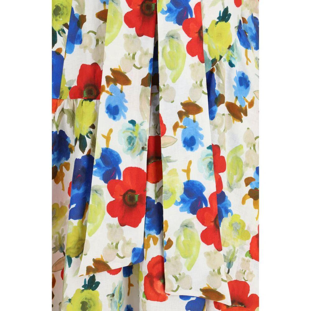 Women’s Linen Wrap Skirt – Sara Roka Marzia Printed Long Skirt SS26