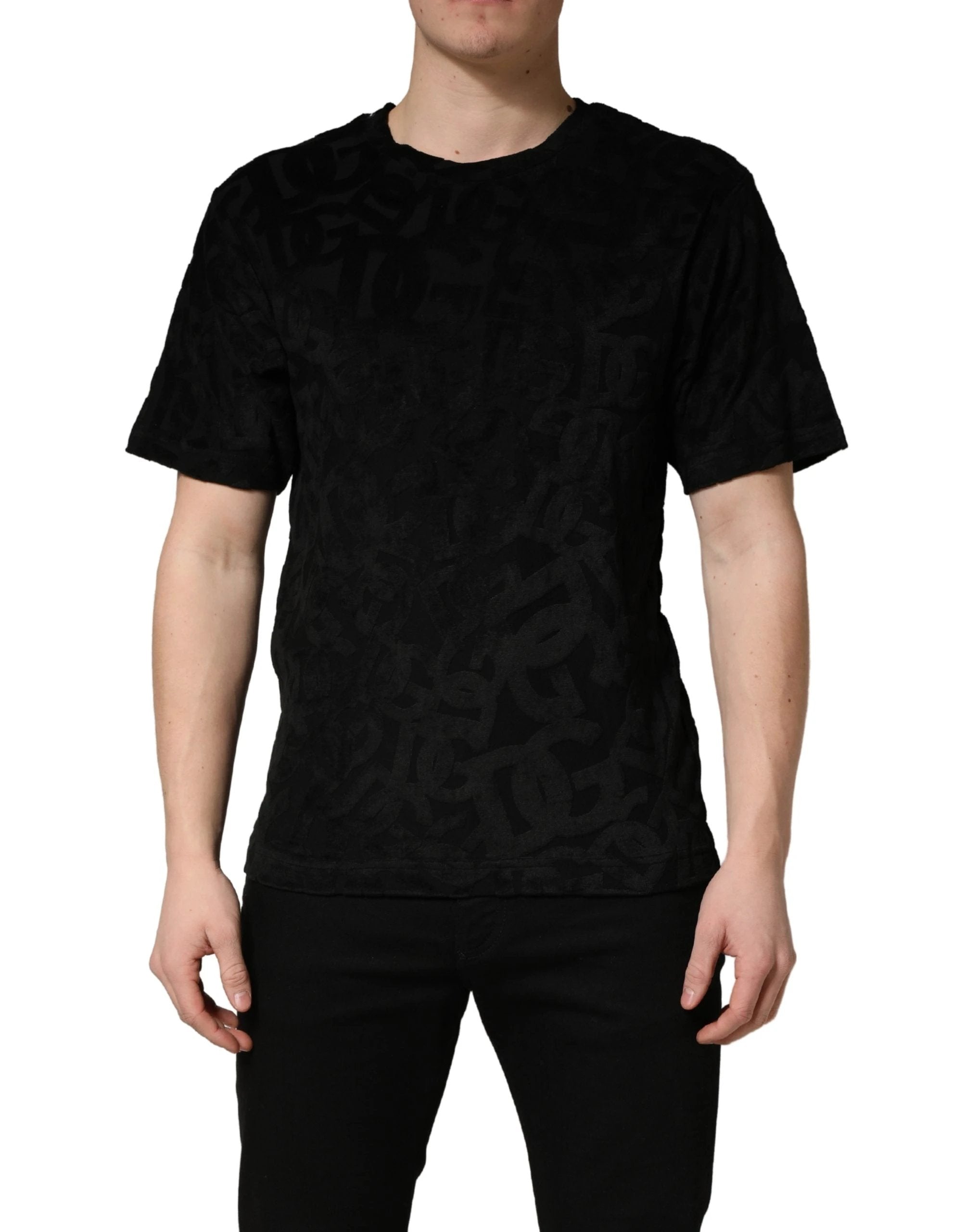 T-shirt décontracté Dolce & Gabbana noir avec logo DG Mania