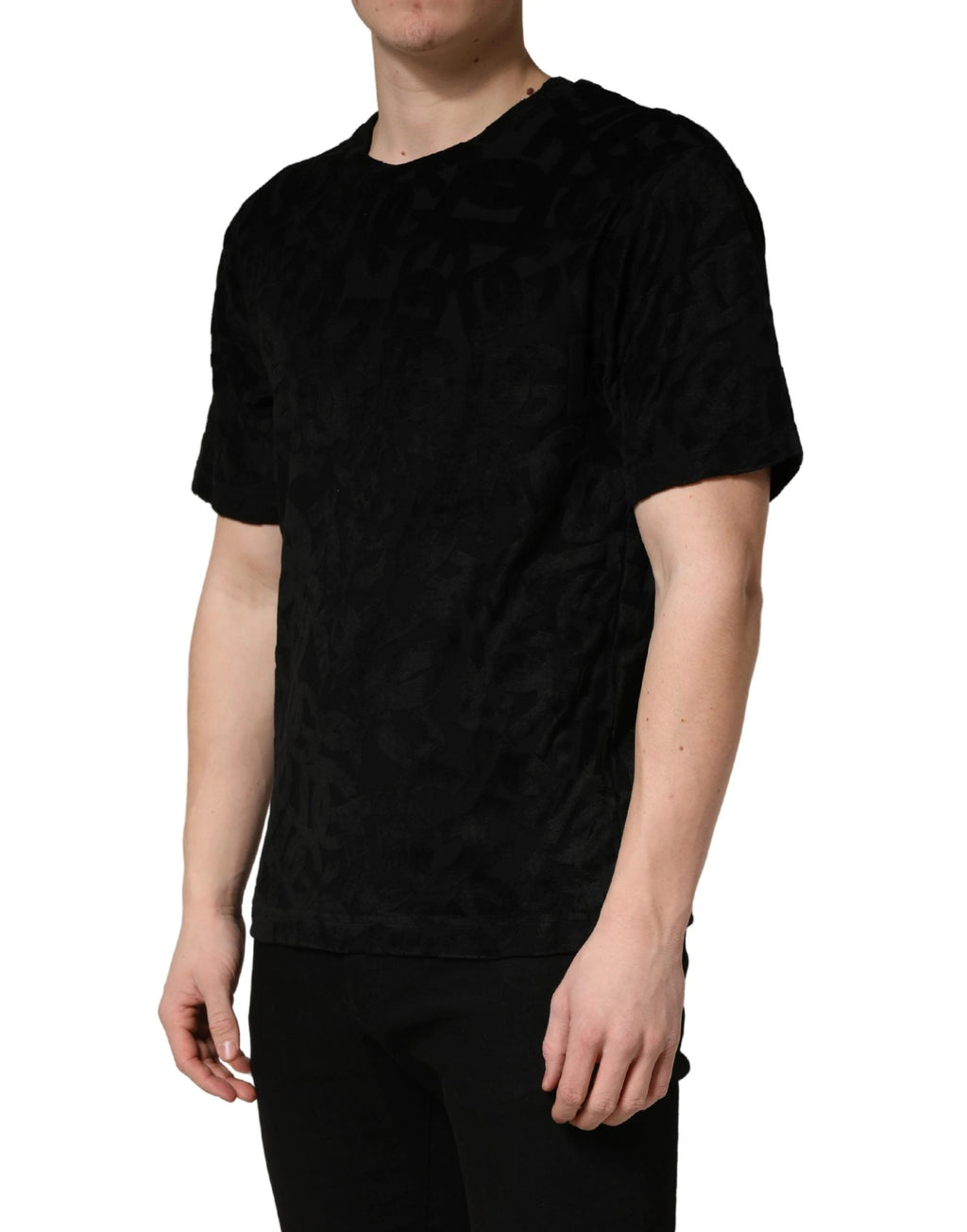 T-shirt décontracté Dolce & Gabbana noir avec logo DG Mania