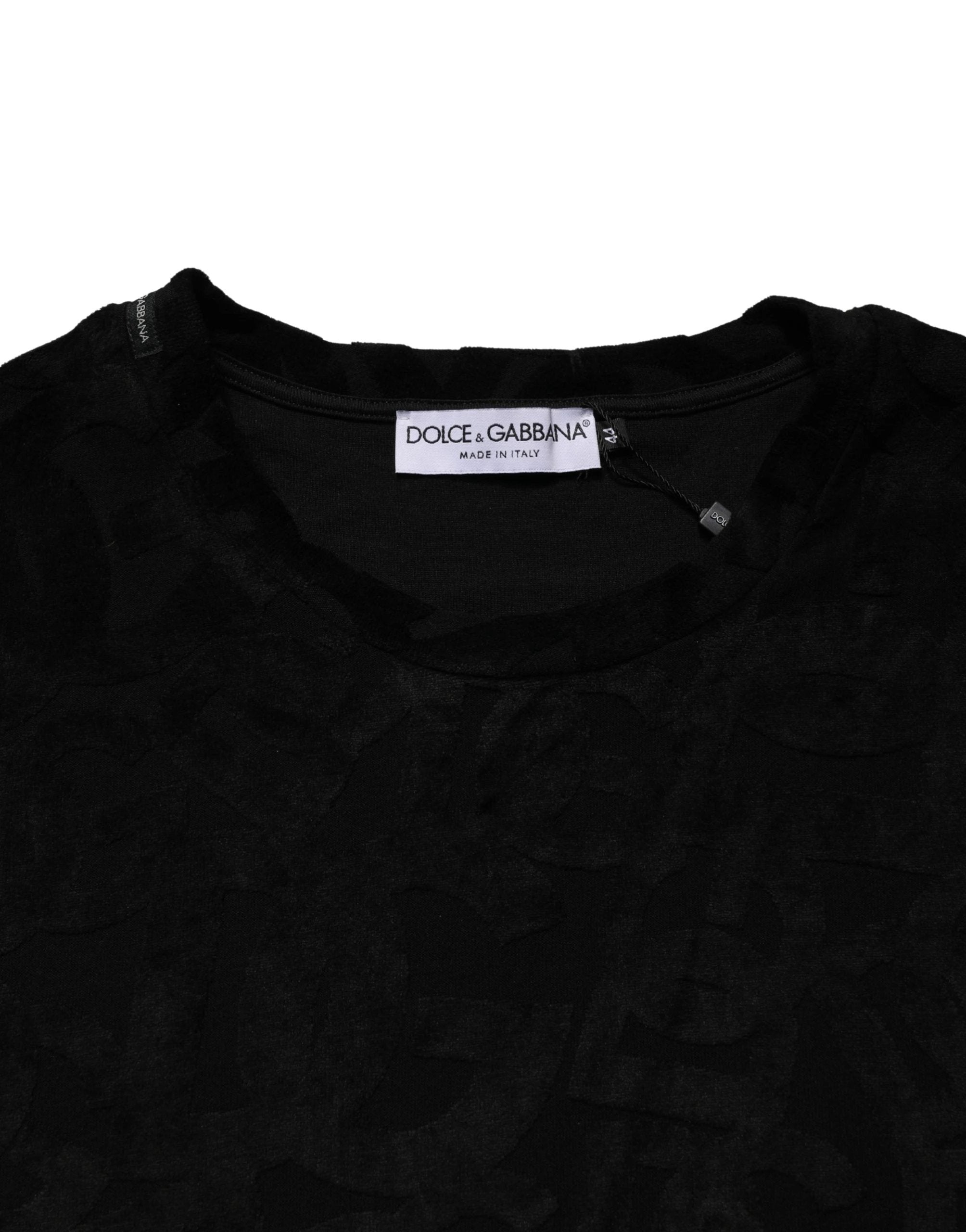 T-shirt décontracté Dolce & Gabbana noir avec logo DG Mania