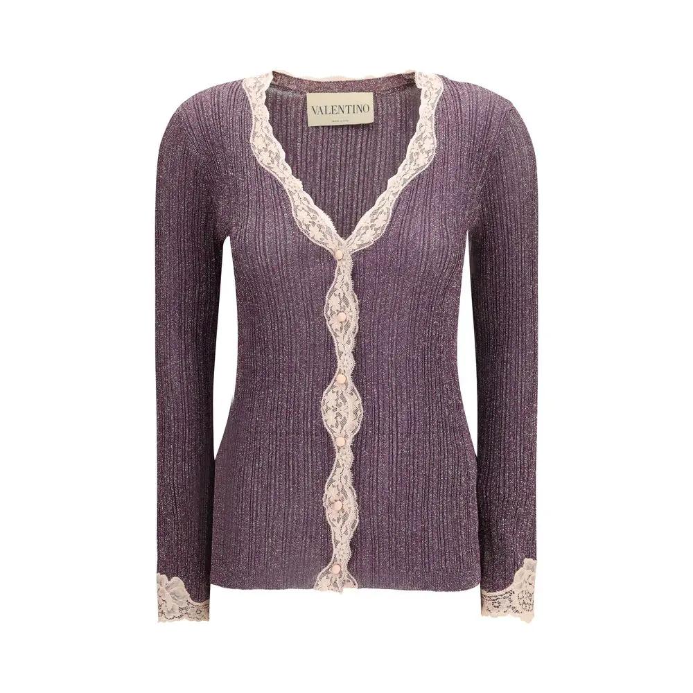 Cardigan Valentino violet en viscose