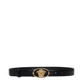 Ceinture en cuir noir pour femme – Ceinture de créateur effet vintage Versace