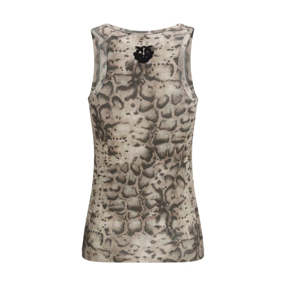 T-shirt sans manches en coton beige PINKO