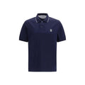 Polo Brunello Cucinelli en coton bleu