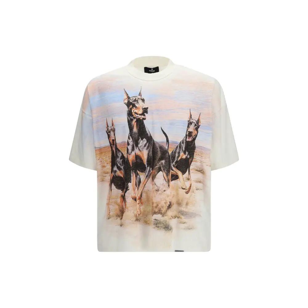 T-shirt en coton blanc Représente