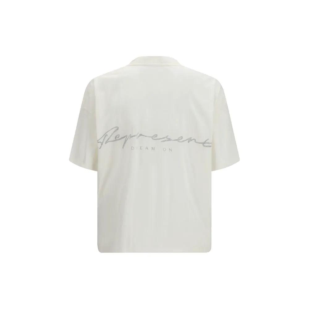 T-shirt en coton blanc Représente