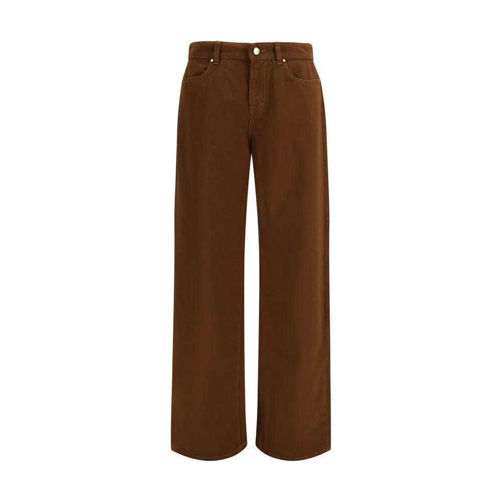 Max Mara Brown Cotton Casual Pants