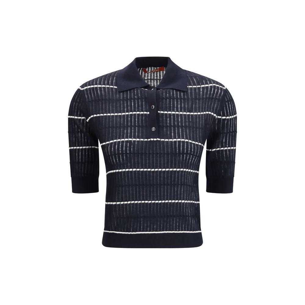 Polo en soie bleue Max Mara