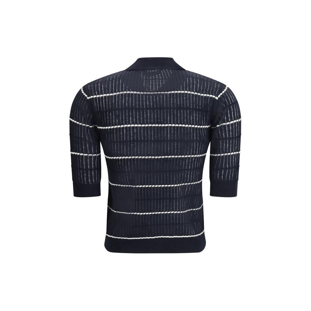 Polo en soie bleue Max Mara